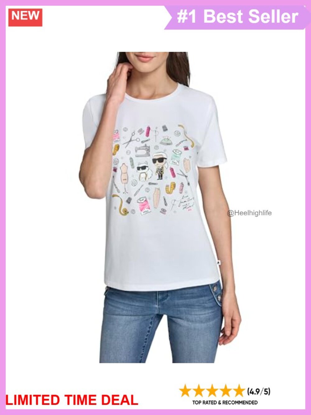 Karl Lagerfeld Short Sleeve Crew Neck Logo T-Shirt